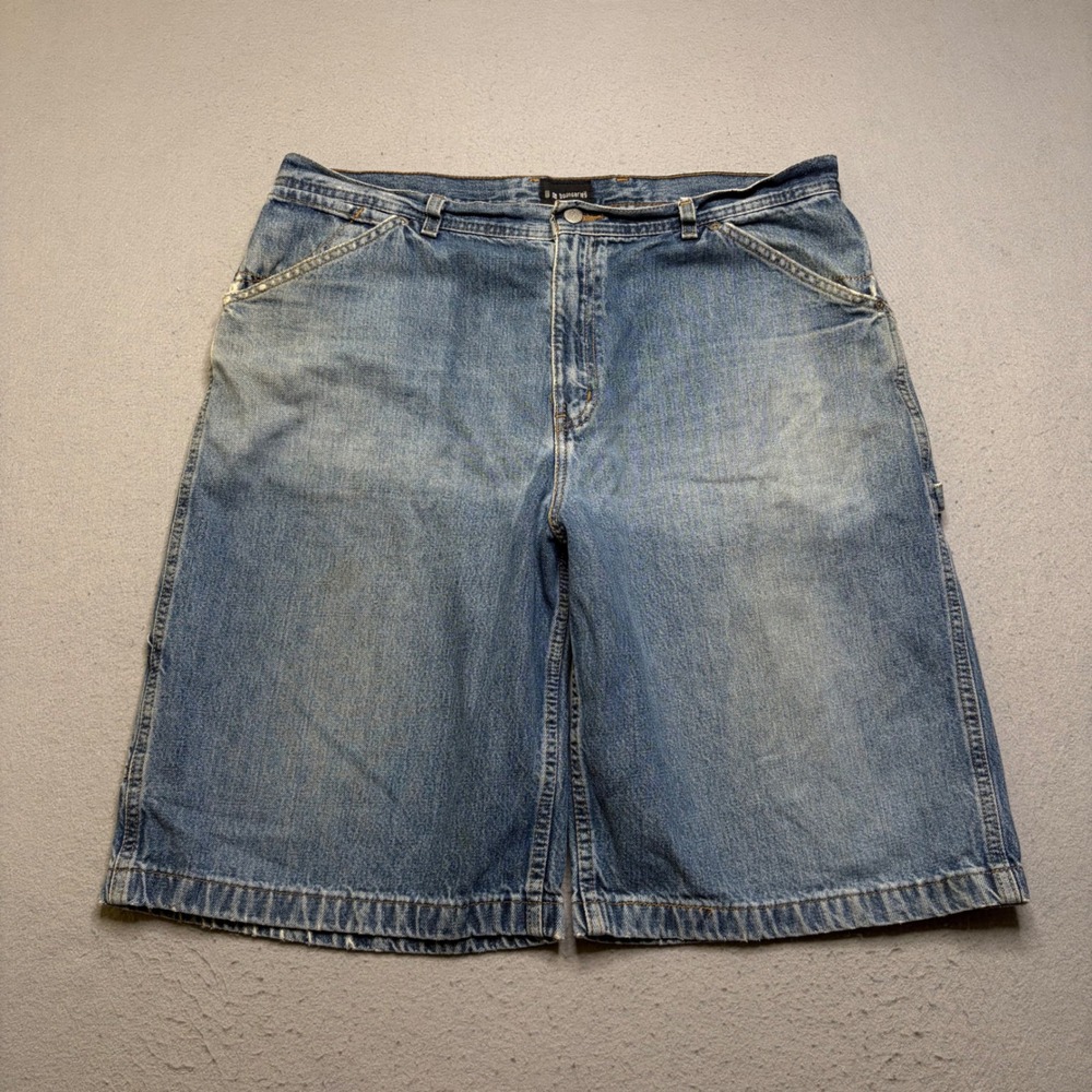 No Boundaries Carpenter Shorts Men 38 Blue Denim Y2K Baggy Utility Faded